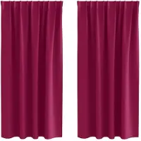vidaXL Blackout Gordijnen met Ringen 2 st Wijnrood 175 x 140 cm
