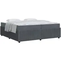 vidaXL Bedframe Donkergrijs 200 x 200 cm Stof