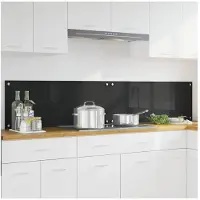 vidaXL Keukenachterwand 2 st Zwart 100 x 40 cm gehard glas