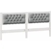 vidaXL Hoofdbord Anders Wit en lichtgrijs 160 cm Massief grenenhout