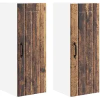 vidaXL Wandkast LUCCA 2 st Oud hout Bewerkt hout