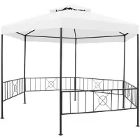 vidaXL Tuinpaviljoen, 323x275x265 cm, wit, 180 g/m²
