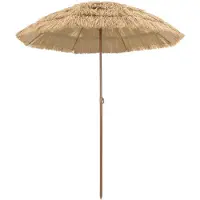 vidaXL Strandparasol 160 x 160 x 196 cm Polyester en Staal Naturel