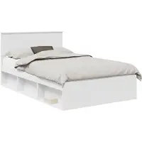 vidaXL Bedframe met hoofdeinde Wit 120 x 190 cm Bewerkt hout