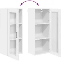 vidaXL Wandglas Kasten PORTO Wit 40 x 31 x 100 cm Bewerkt hout
