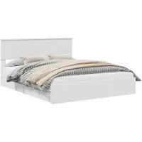 vidaXL Opbergbed met lade met hoofdeinde Wit 160 x 200 cm Bewerkt hout
