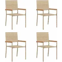 vidaXL Tuin stapelstoelen 4 st Crème en bruin