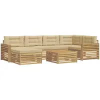 Syfax Buiten bankenset met kussen 7 pcs Wit en Beige