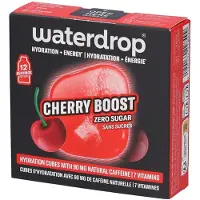 Waterdrop Microdrink Cherry Boost cafeïnehoudende drankblokjes, 12 stuks.