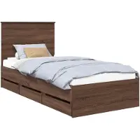 vidaXL Bedframe met lade Bruin Eiken 100 x 200 cm Ingenieurshout