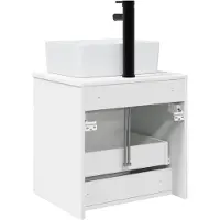 vidaXL Wandgemonteerde wastafelmeubel Wit 49 x 41 x 63 cm Bewerkt hout