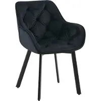 CLP Antigo Eetkamerstoel - Met armleuning - Metalen frame - Velvet - Fluweel/zwart