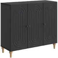 vidaXL Dressoir Zwart 89 x 34,5 x 80 cm Bewerkt hout
