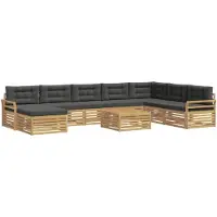 vidaXL Buiten bank set 9 st Wit en antracietkleurig