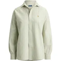 Ralph Lauren Dames Relaxed Fit groen oxford overhemd van katoen (L), Casual, Lange mouwen 211B21507001
