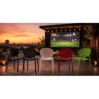 Homestyle4u Tuinstoelen - Set van 4 - Stapelstoelen - Kunststof - Zwart