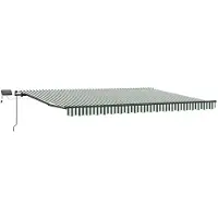 vidaXL Uitschuifbare luifel Groen en Wit 400 × 300 cm