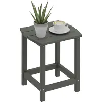 Outsunny Terras bijzettafel-HDPE-48L x 37B x 46H cm-Grijs