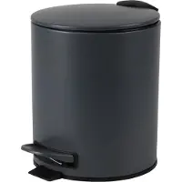 Urban Living Pedaalemmer Toulon - antraciet - 5 liter - metaal - L21 x H26 cm - soft-close - toilet/badkamer