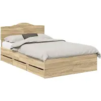 vidaXL Bedframe met lade Sonoma Eik 120 x 190 cm Ingenieurshout