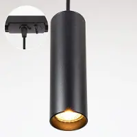 LumenXL Zwarte tube hanglamp Simon voor 1-fase railverlichting