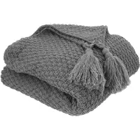 QUVIO Plaid met kwastjes - Katoen - 130 x 170 cm
