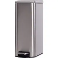 QUVIO Pedaalemmer - Metaal - 8 L - Zilver