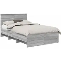 vidaXL Bedframe met hoofdeinde Grijs Sonoma 137 x 203 cm Bewerkt hout