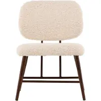 QUVIO Sofa - Bruin Wit Boucle - Stijlvolle Accentstoel