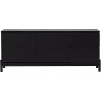 QUVIO Glenwood Dressoir - Zwart MDF - Stijlvol en Functioneel - Duurzaam Design