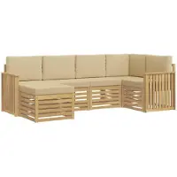 Syfax Buiten bankenset 6 pcs Wit en Beige Polyester