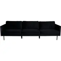QUVIO 3-zitsbank - Zwarte fluwelen bekleding - Scandinavisch design