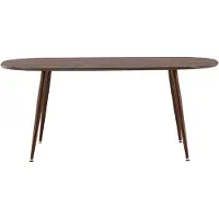 QUVIO Eettafel Donkerbruin MDF - Scandinavisch Design - Duurzaam en Stijlvol