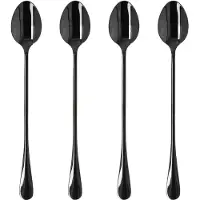 Krumble Latte Macchiato lepels set van 4 - Zwart