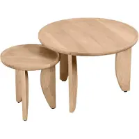 Lewis & Loft Salontafel Luuk - FSC Mangohout - Rond - Naturel - Set van 2
