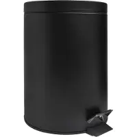 QUVIO Prullenbak 5 L - Rond - Metaal - Zwart
