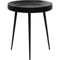 Lewis & Loft Bijzettafel Luus - FSC Mangohout - Rond ø46 cm - Zwart