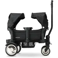 Deryan Luxe Sandy bolderkar - Duo buggy - tandem buggy - opvouwbaar - inklapbare bolderwagen - duo kinderwagen - Zwart