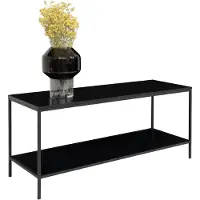 QUVIO TV-Meubel industrieel - Zwart - Staal - 2 Planken