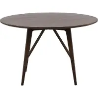 QUVIO Ronde Eettafel - Walnootkleurige Afwerking - Moderne Uitstraling