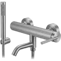 REA Argon Messing - Badkraan - Geborsteld Nikkel - 13X24,5X12Cm