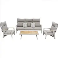 Higold Excellent Outdoor Emoti stoel bank verstelbare loungeset 4 delig latte