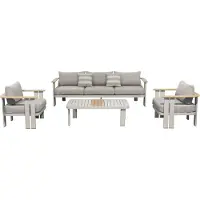 Higold Excellent Outdoor Pardee stoel bank loungeset 4 delig aluminium latte