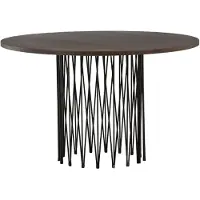 QUVIO Ronde Eettafel - Zwart Mocca Fineer - Moderne Stijlvolle Eetkamertafel