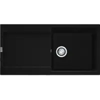 Franke spoel MARIS MRG 611-100 in ONYX met drukknopafvoer / Uitsparing: 950 x 480 mm / Granieten spoel / Inbouwspoel