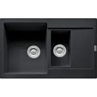 Franke Maris MRG 651-78 in ONYX met drukknopafvoer en afdruipgedeelte / Inbouwmaat: 760 x 480 mm / Inbouwspoel