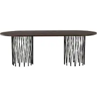 QUVIO Eettafel Ovaal - Zwart Mocca Fineer