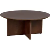 Lewis & Loft Salontafel Lupe - FSC-gecertificeerd mangohout - Rond ø80 cm - Walnoot bruin