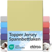 Eterea Cosmesi Naturale etérea Topper Jersey Hoeslaken 180x200 - 200x200 cm Oekotex Made in Green - 100% katoen - Munt