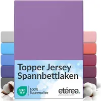 Eterea Cosmesi Naturale etérea Topper Jersey Hoeslaken 140x200 - 160x200 cm Oekotex Made in Green - 100% katoen - Violett